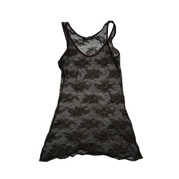 Express Size XS Vintage Y2K Sheer Laced Tank Slim Fit - Picture 1 of 4
